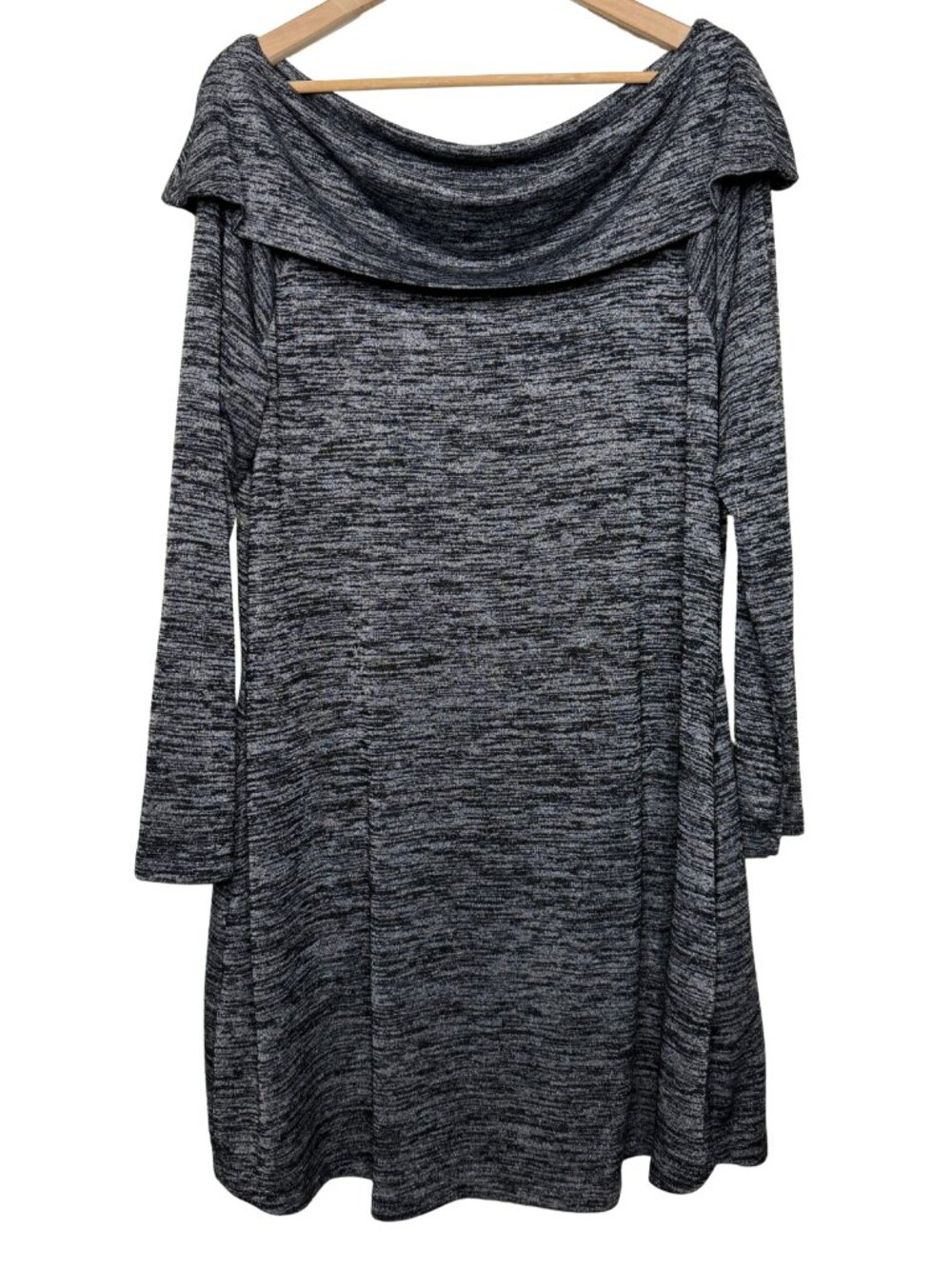 Soma Space Dye Cowl Neck Tunic Top Off Shoulder XL VGUC